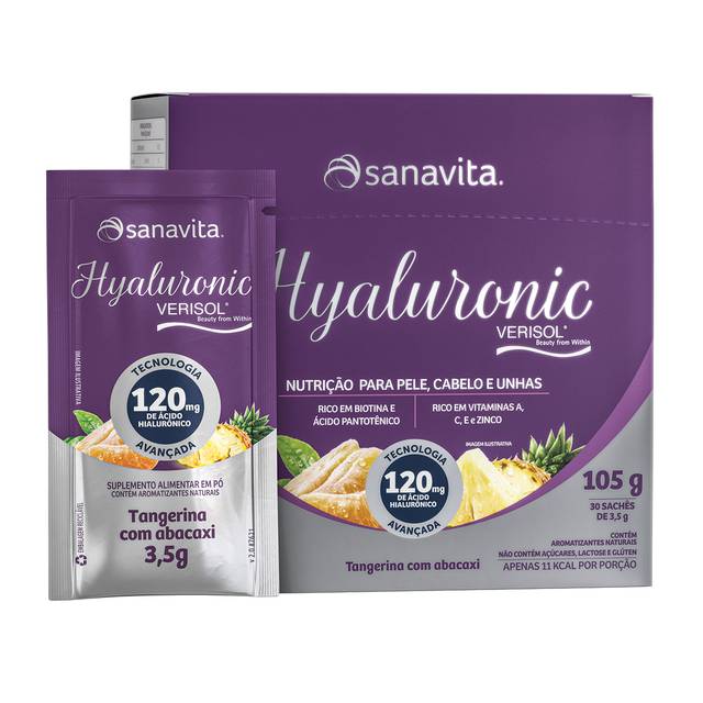 Hyaluronic Verisol Tangerina com Abacaxi - 30 sachês
