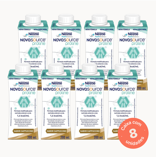 Novasource Proline Cappuccino - 200ml  (Kit 8 unidades)