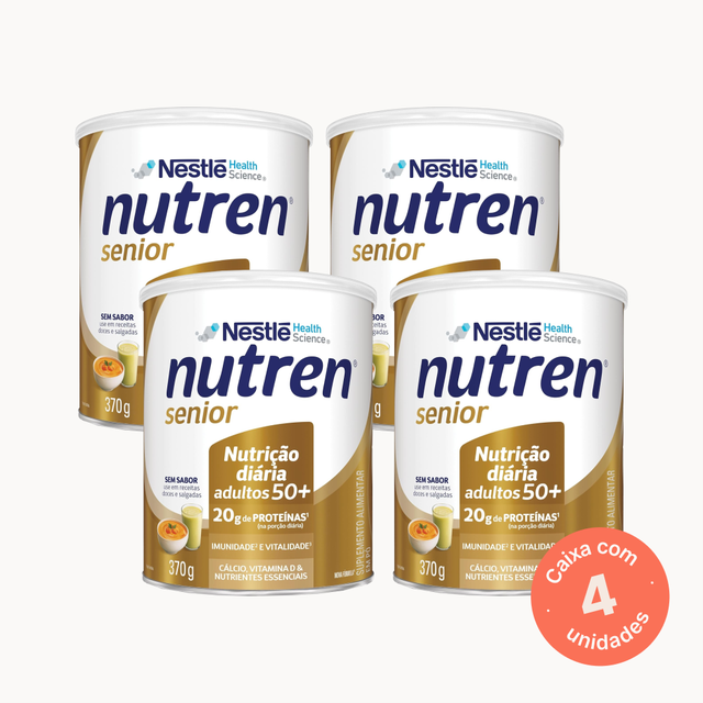 Nutren Senior Sem Sabor - 370g - Kit 4 unidades