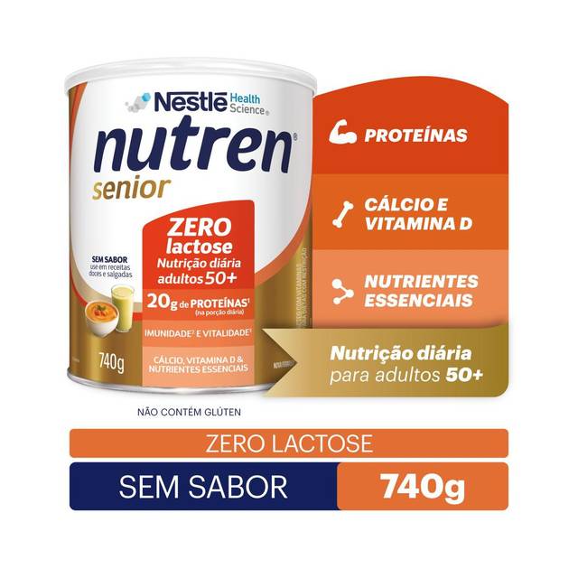 Nutren Senior Sem Sabor Zero Lactose - 740g